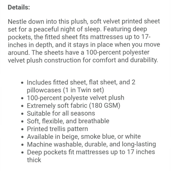 🆕⭐ Velour thick fleece plush Queen sheet set - Picture 7 of 10